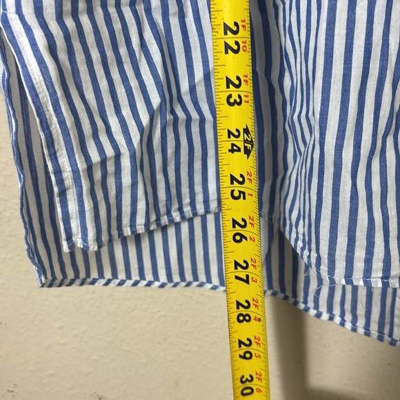 Zara Striped Blue White Vneck Top Blouse Tunic size small - Picture 7 of 8